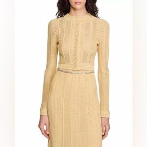 Sandro Creamy gold Knit skirt set in size 34